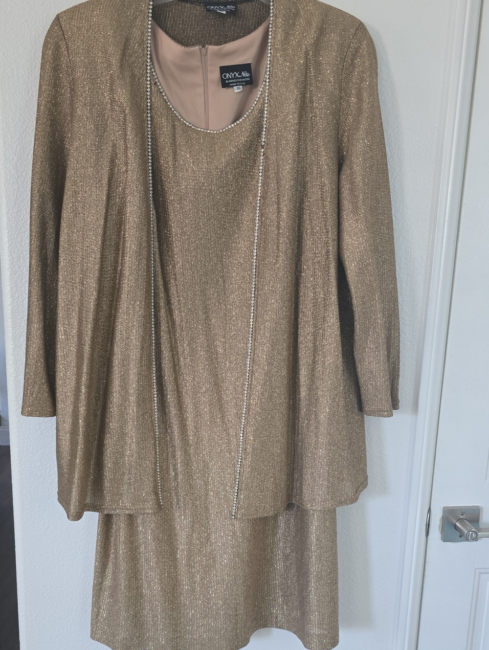 Onyx Nite Gold Shimmer Two-Piece Dress Set